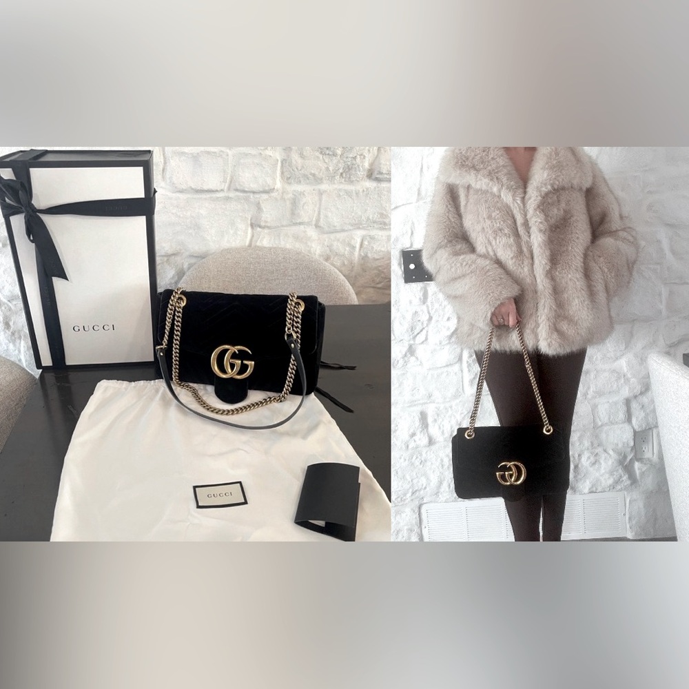 Gucci GG Marmont Velvet Large Shoulder Bag (Shoulder or Crossbody)